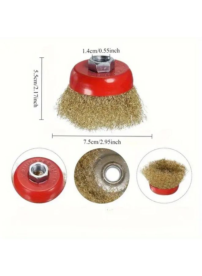 3pcs Heavy Duty Drill Cup Brushes For Paint Removal Rust Mold Grime Cleaning Multi Surface - Image 2