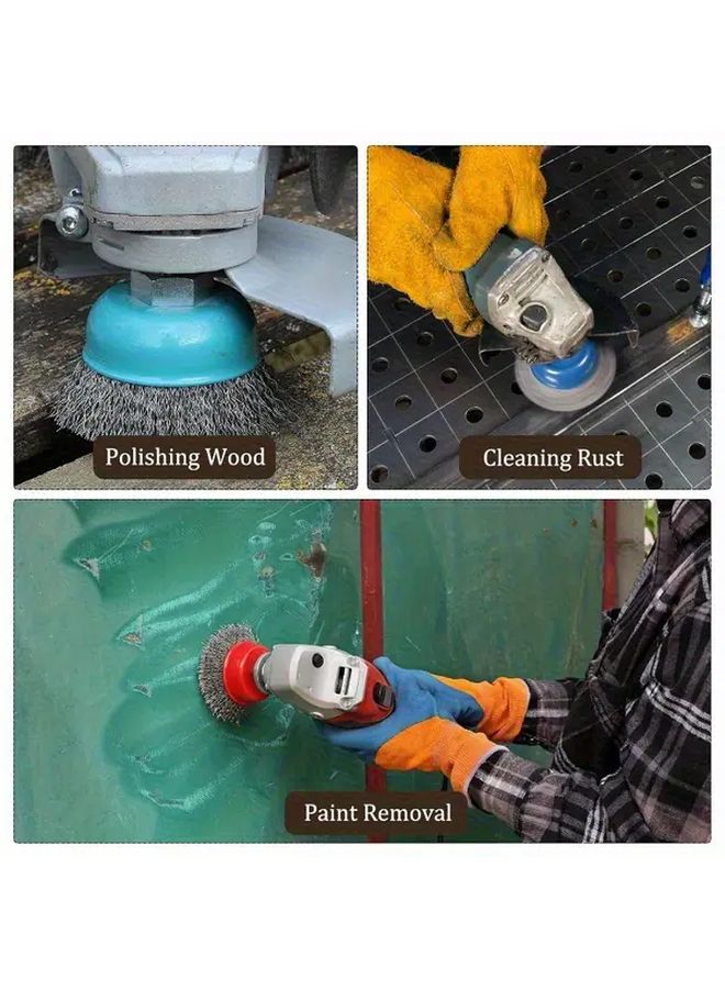 3pcs Heavy Duty Drill Cup Brushes For Paint Removal Rust Mold Grime Cleaning Multi Surface - Image 3