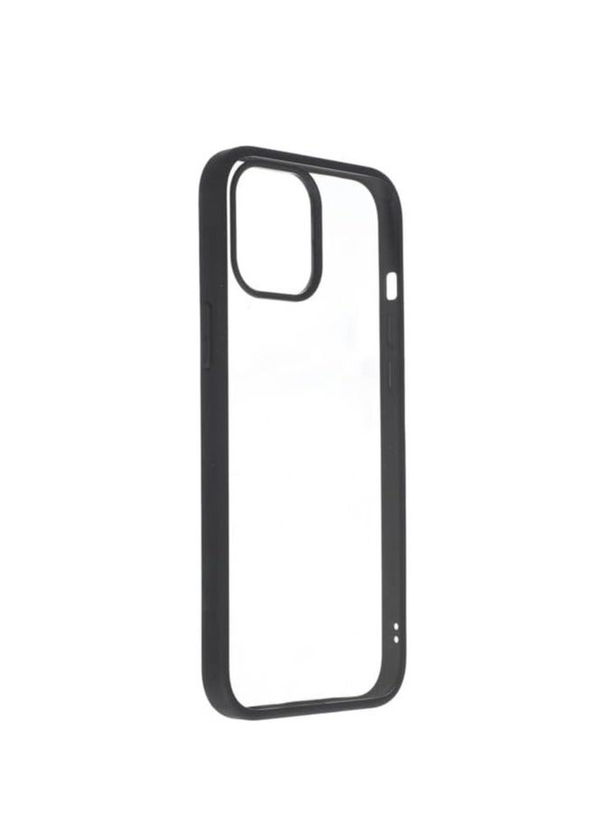 Transparent Silicone Back Cover with Colored Edges for Iphone 12 Pro Max - Black - Image 3