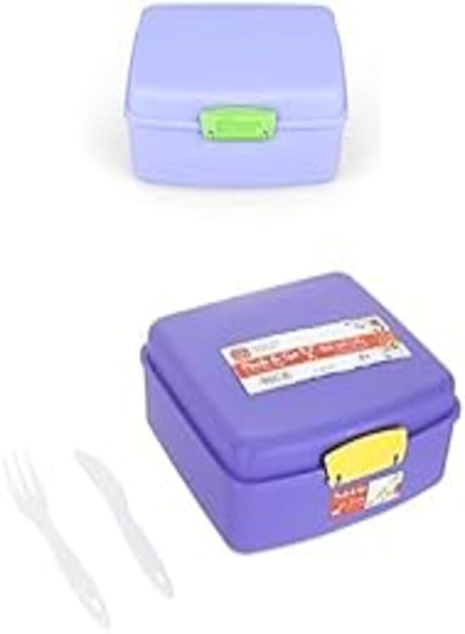 Grandi Pack & go lunch box 2.0l (large) royal blue + Pack & go lunch box 2.0l (large) purple