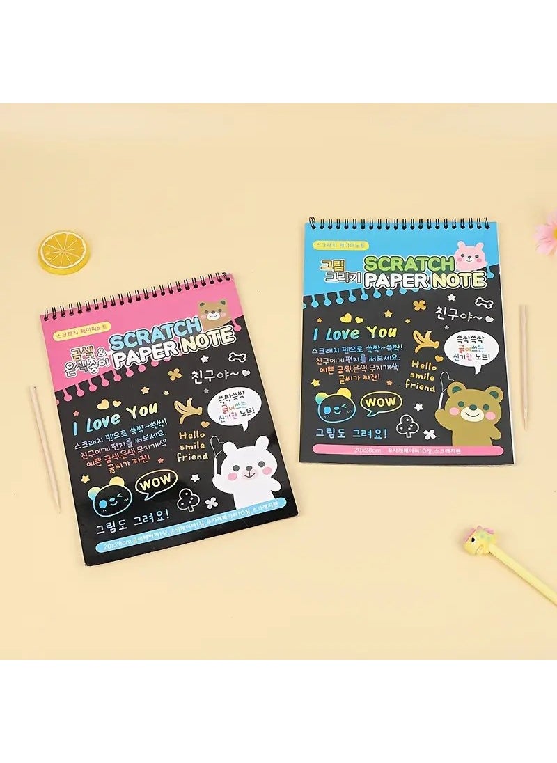 Luckypen Magic Notebook Rainbow Scraping 10 Leaves 20*28  - Image 1