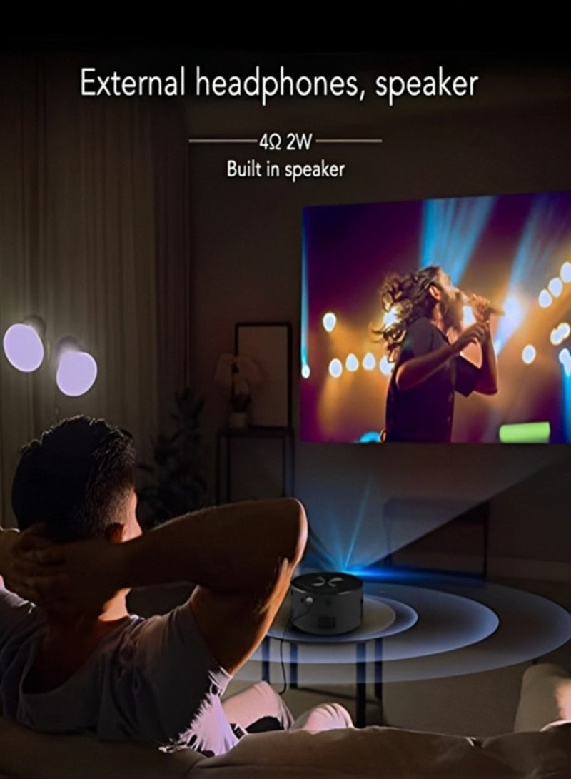 1080P HD Portable Mini Projector - Home and Outdoor Use, Phone Screen Mirroring, Includes 5V 2A Charging Cable  - Image 5