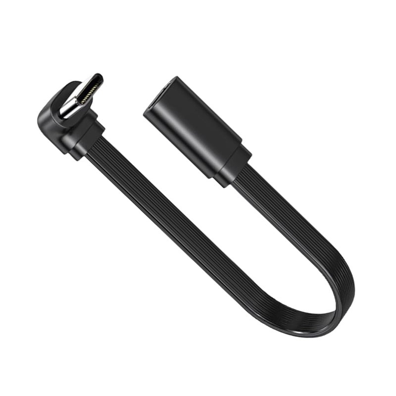 كابل تمديد USB C برأس منحني واحد/مستقيم، سرعة نقل بيانات 480 ميجابت في الثانية، كابل بيانات قصير للأجهزة اللوحية والهواتف وأجهزة الكمبيوتر المحمولة - Image 4