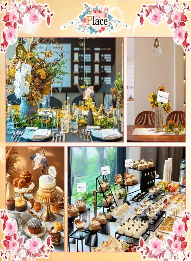 Yimerlen 30 Pcs Metal Wire Floral Picks 13 Inch Wire Place Card Holder, Metal Table Name Number Clips Picture Stand, Round Photo Memo Flower Card Holder for Wedding Party Birthday Cake (Silver Round) - Image 5