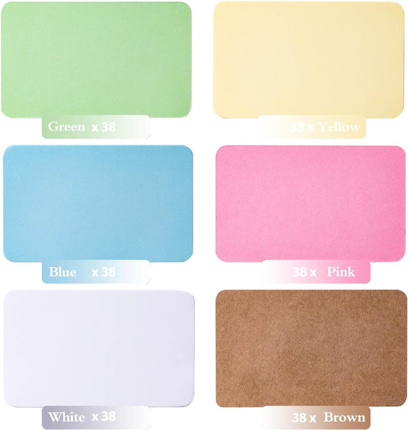 Primbeeks 228pcs Premium Blank Business Cards, 6 Colors 3.5" x 2.2" Small Kraft Cardstock Cards, Small Note Plain Business Message Card Kraft Note Paper Tags - Image 3
