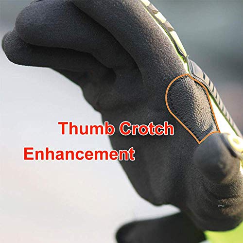 Nmsafety Anti Vibration Oil-proof Cut Resistant Safety Work Glove,Full finger,Yellow Nylon+HPPE+Glassfirbe Seamless Knitted Liner With Sandy Nitrile Rubber Palm,Excellent Grip. (Large) - Image 3