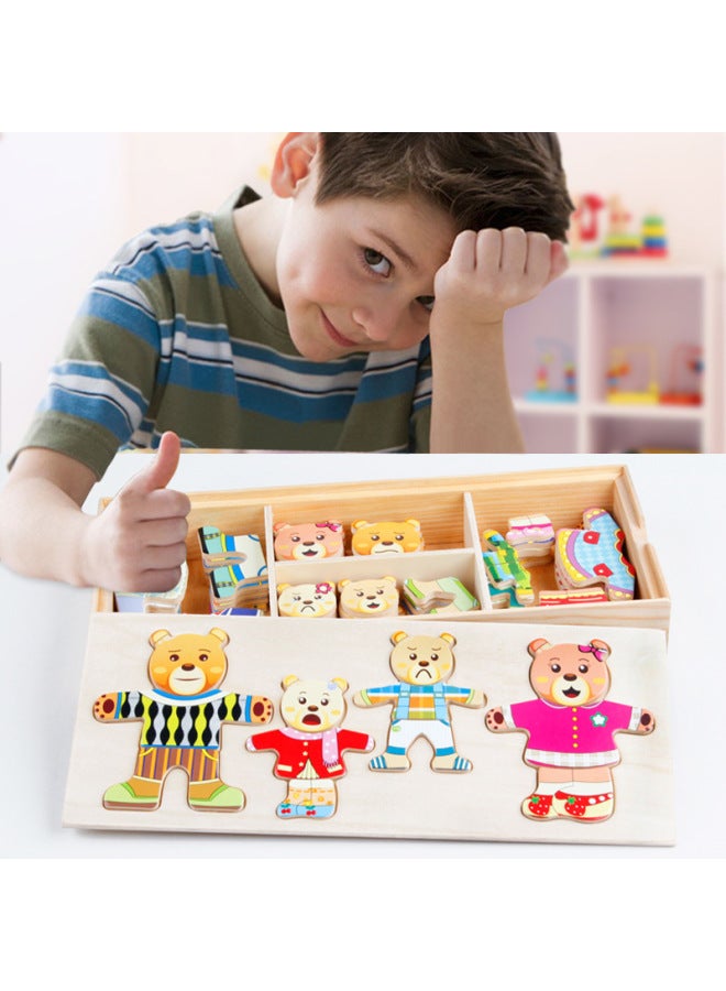 Jigsaw Puzzle Toy - 3d Puzzle Game - 3d Stereoscopic Illusion Educational Brain Teaser Perfect Gift For Kids-Color:Little Bear Changing Clothes - Image 1