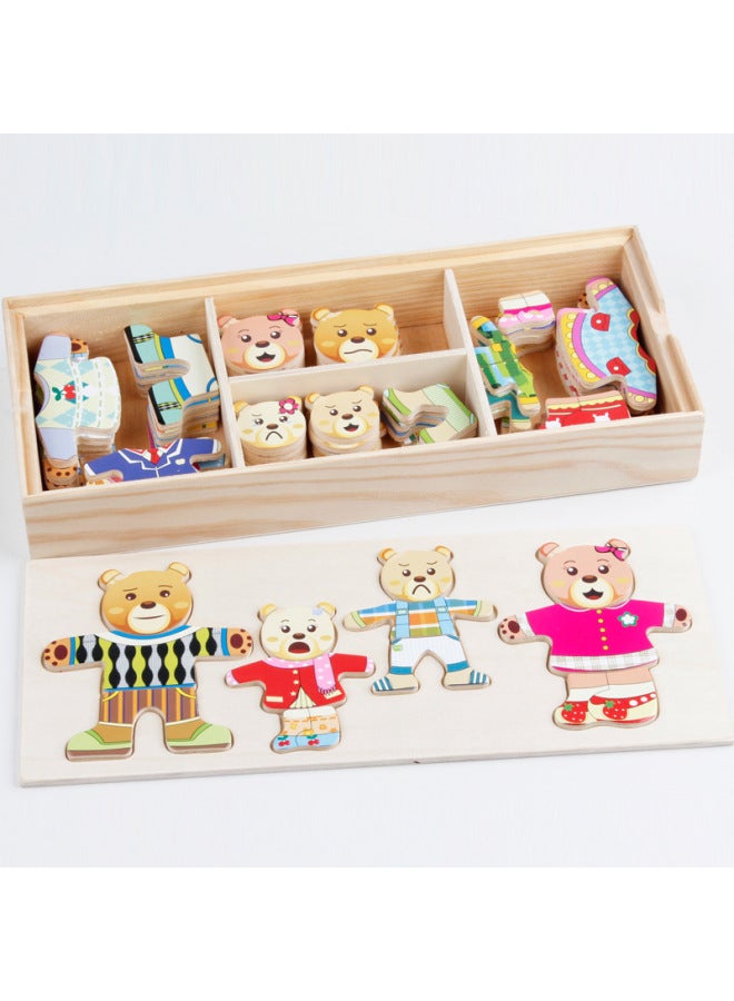 Jigsaw Puzzle Toy - 3d Puzzle Game - 3d Stereoscopic Illusion Educational Brain Teaser Perfect Gift For Kids-Color:Little Bear Changing Clothes - Image 5