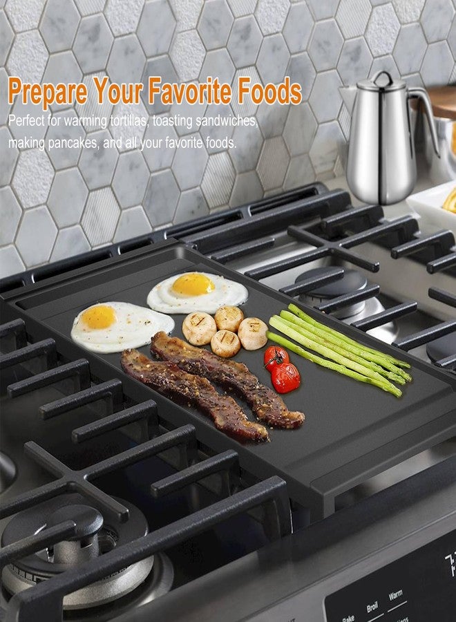 NECEG UPGRADED WB31X24738 Cast Iron Griddle Replacement for GE Gas Range, 9×19.5 Inch Nonstick Center Griddle, Food Grade Flat Cooktop Plate for GE Stove Parts - Image 2