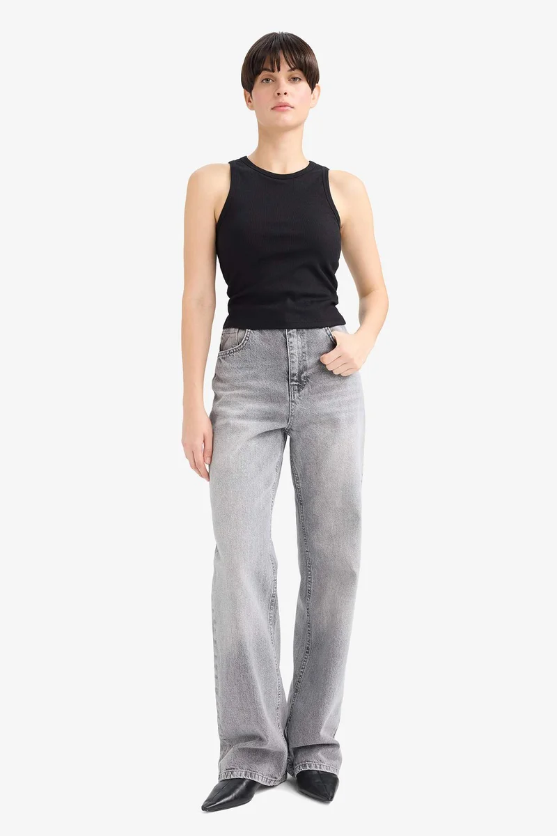 ديفاكتو Slim Fit Basic Camisole Halter Collar Tank Top