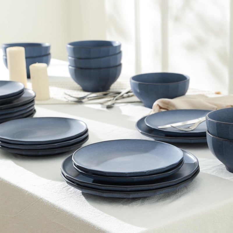Stone Lain Rio 4Piece Dinner Plate Set Stoneware Blue - Image 3