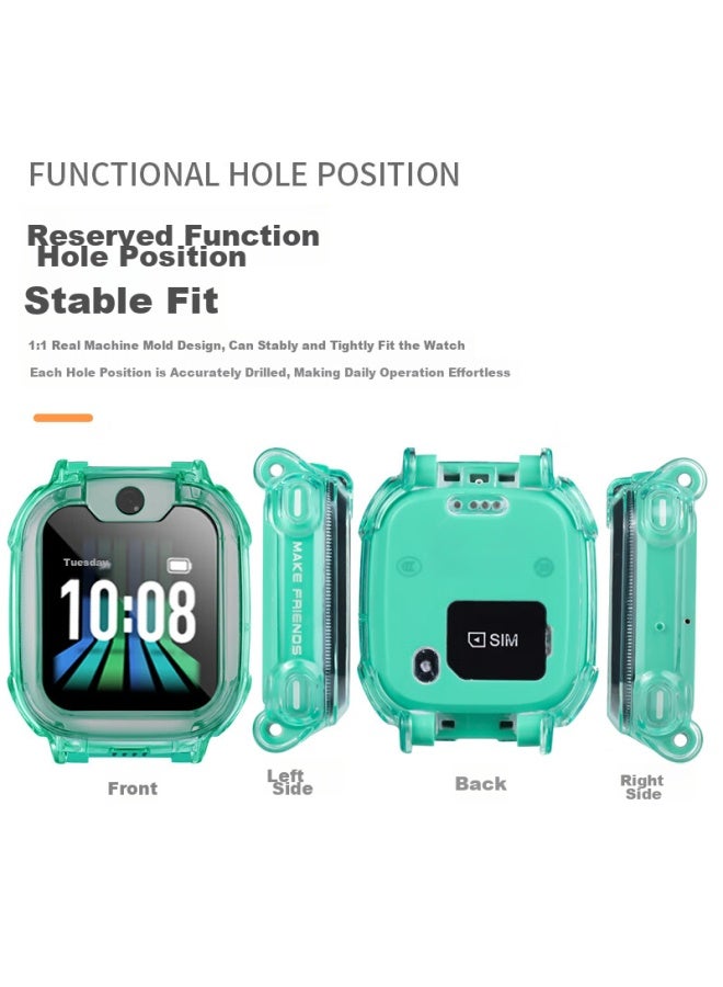 Shan Xiaotiancai Q2a/q1a/q1a/n3/d2/d2a Protective Case, Children's Smarch Q2a/q1a Protective Cover, Tempered Glass Film, Slim, Shockproof, Anti-collision Protective Case, Full Coverage Shell - Image 2