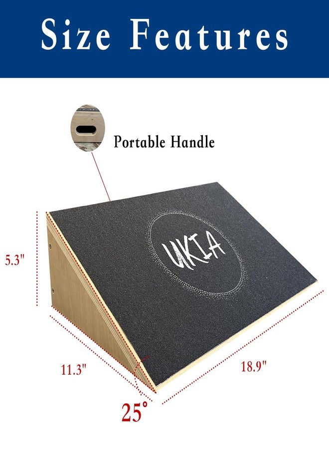 UKIA Slant Board for Squats - Slant Board Squat Wedge for Calf Stretching - Non-Slip 25 Degree Incline Knees Over Toes Weightlifting Equipment to Improve Athletic Performance - Image 4