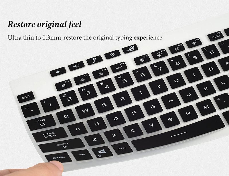 CASEDAO Keyboard Cover Skin for 2021 New ASUS ROG Strix G15 Gaming Laptop G513QR G513QR-ES96, 15.6" ASUS ROG Strix G15 G513 G533 G533ZX-XS96/AS94 Keyboard Skin[Not Fit for 2020 ASUS ROG Strix G15]-Black - Image 5
