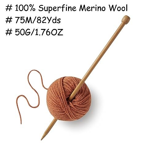 Gisimo 100% Merino Wool Yarn, 3-Ply Luxurious and Soft Yarn for Hand Knitting & Crocheting (Amber, 3Balls) - Image 3