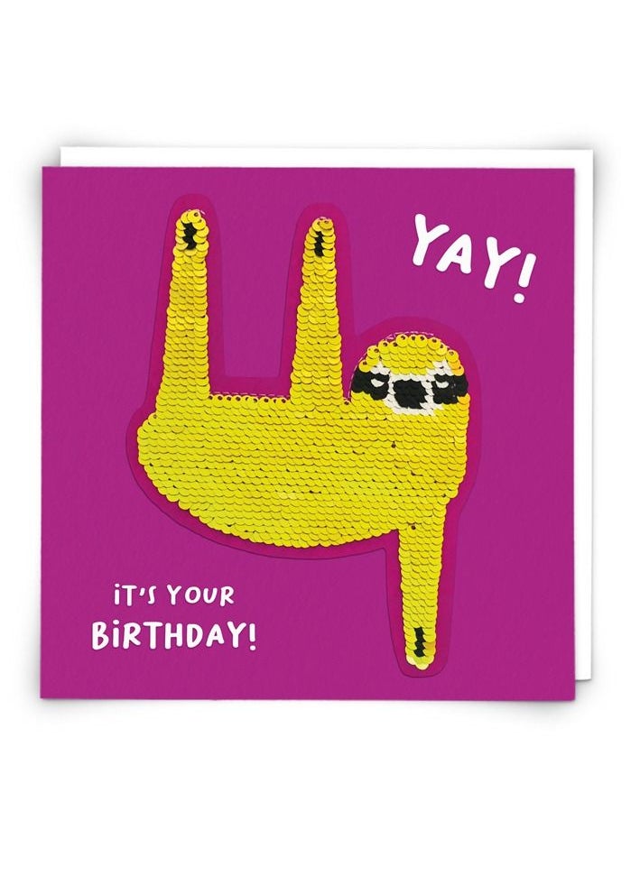 Sequin Sloth Birthday  Card - pzsku/Z5A835962396F91E22C57Z/45/_/1659525623/499197f9-3f53-4c95-bc23-a32b77425ef8