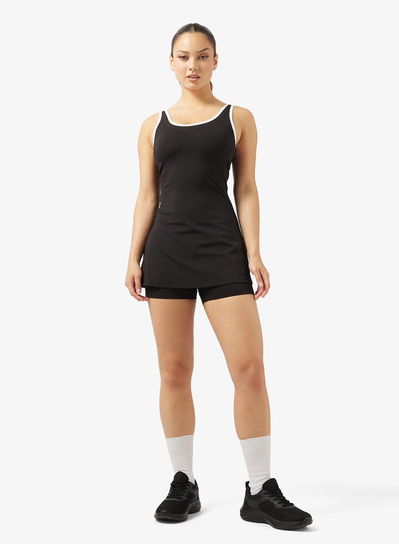 FRWD Racer Back Tennis & Padel Dress With Contrast Trim Detail and Undershorts - Image 1