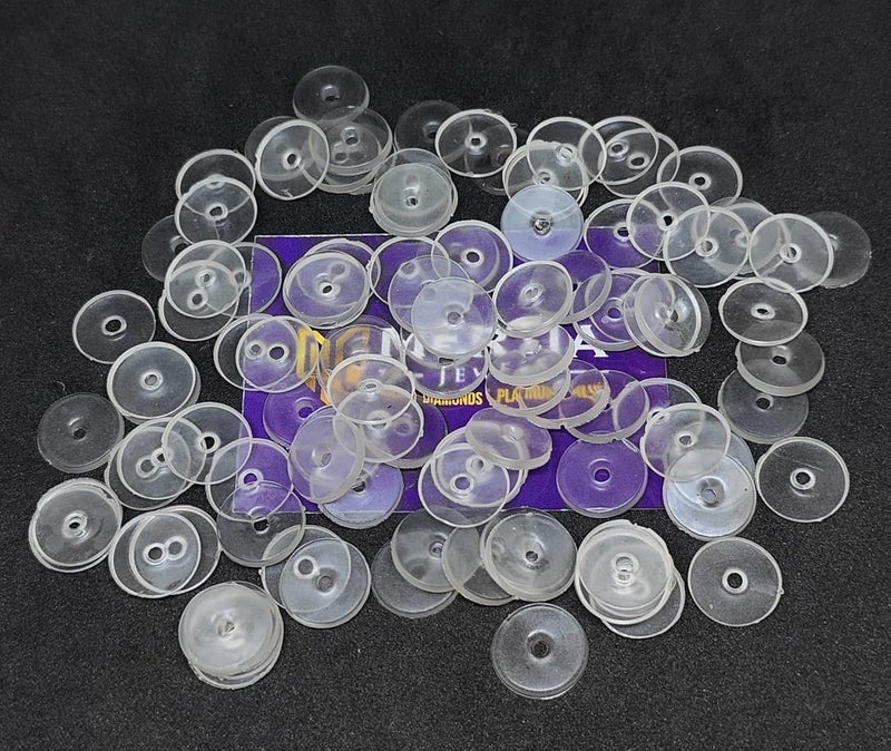 MERTIA JEWELS Mertia Jewels 200 Pcs Approx Clear No ColourTansparent Extra Soft Premium Silicone Rubber ButtonEarring Back Stopper for Gold Diamond Platinum Silver Earring Ear Button For Heavy EarringsEarring Button Support For Big Holes Earring Back Button Supporter Earring Back Button Stopper Earring Buttons For Studs Earring Back Buttons Earring Back Buttons To Seal Big Holes Earring Back Support ButtonEar Lobe Support For Earrings Luxury ClearNo ColourTansparent 