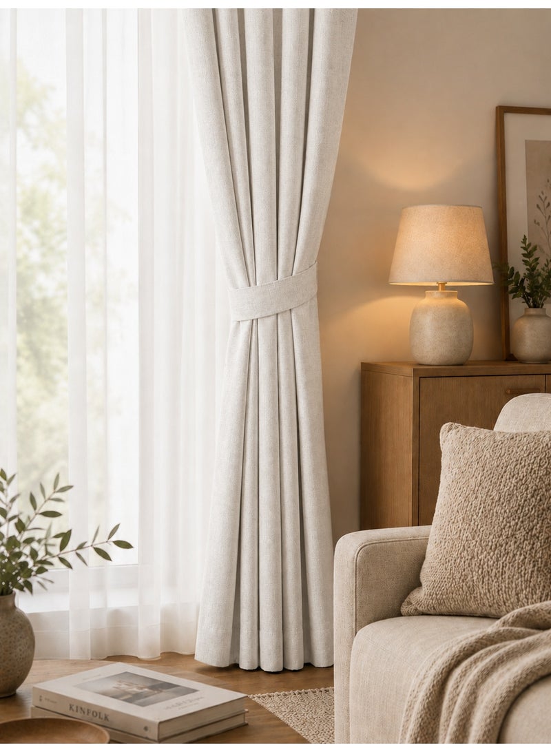 Amali Premium Textured Curtain Set (2 Panels), Luxury Polyester Drapes for Bedroom & Living Room, Elegant Modern Design, Multiple Sizes & Colors - Image 2