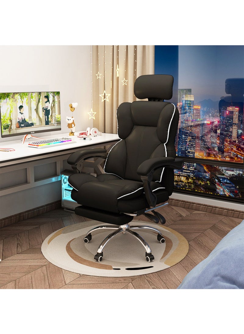 GT-Wheel - Ergonomic Desk Computer Chair High Back Gaming Office Chair with Lumbar Support Adjustable Swivel Retractable Footrest and Arm-Rest - Image 1
