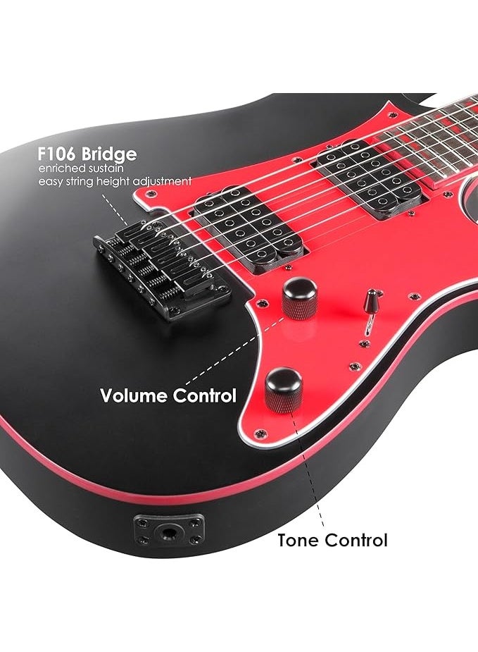 ايبانيز جيتار كهربائي Ibanez GRG بستة أوتار، جسم مصمت، يمين، أسود مسطح، كامل (GRG131DXBKF) - Image 3