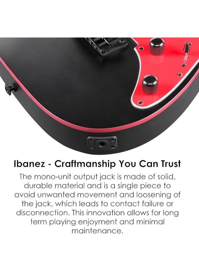 ايبانيز جيتار كهربائي Ibanez GRG بستة أوتار، جسم مصمت، يمين، أسود مسطح، كامل (GRG131DXBKF) - Image 4