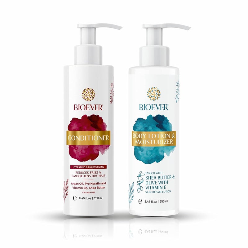 Bioever Conditioner 250ML And Body Lotion 250ML  Combo  SulfateFree ParabenFree Deep Hydration  Strength For Men  Women  Hair Care Solution - Image 1