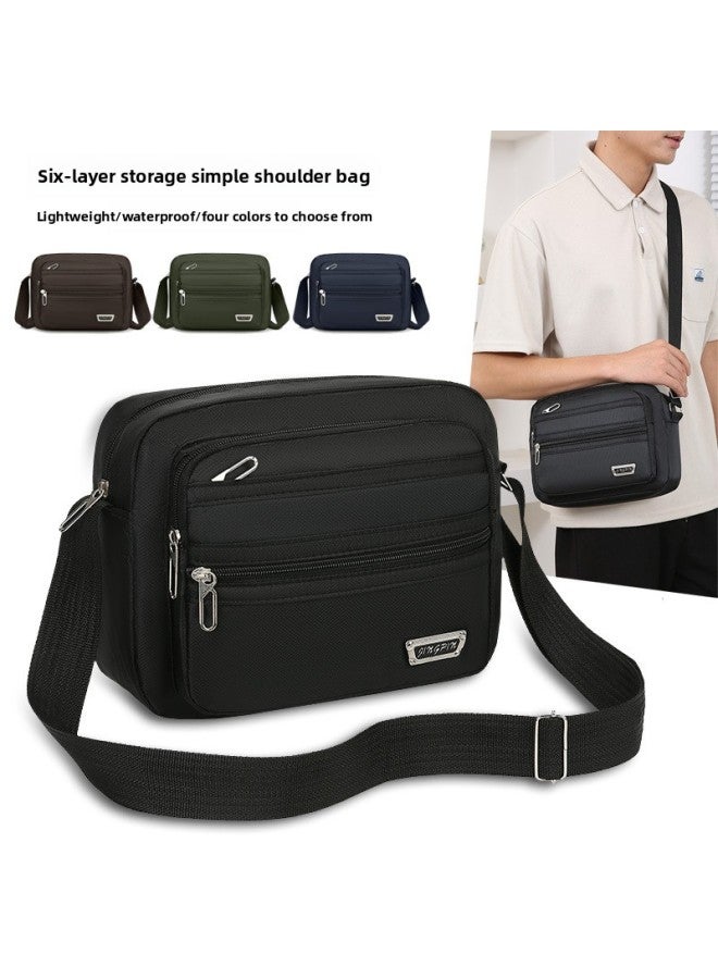 Multi-layer Small Bag Men's Bag Crossbody Bag Business Bag Collection Wallet Men's Waterproof Shoulder Bag-Colour:Dark Blue - Image 3