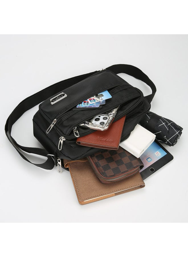 Multi-layer Small Bag Men's Bag Crossbody Bag Business Bag Collection Wallet Men's Waterproof Shoulder Bag-Colour:Dark Blue - Image 4