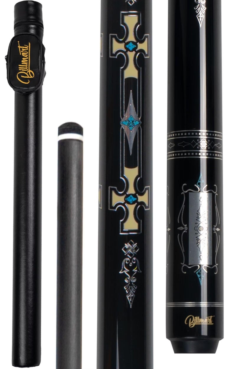 Billmart Carbon Fiber Pool Cue Stick125mm Low Deflection Shaft Billiard Sticks with Hard Case 19oz Professional Pool Stick