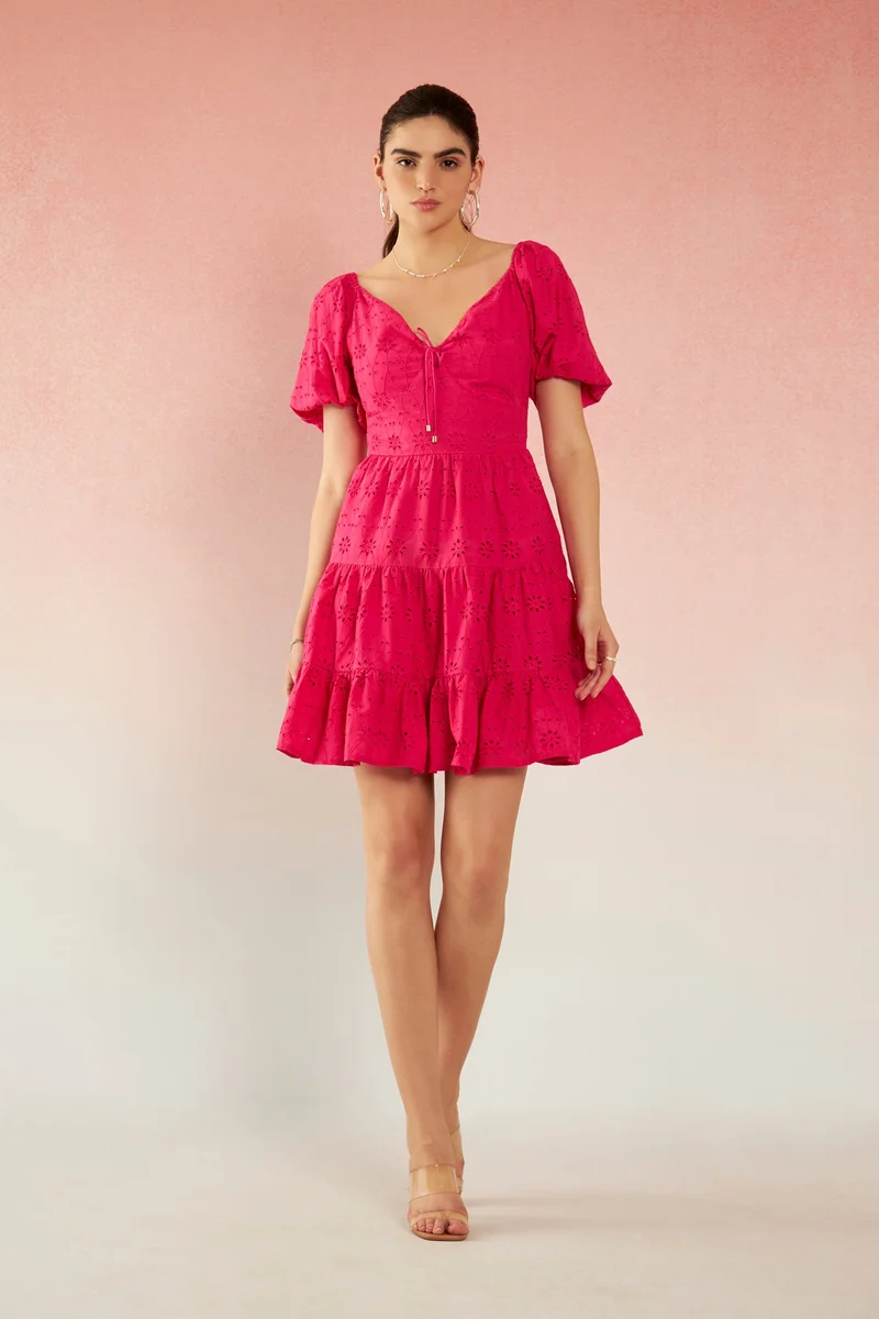 فيرجيو Cotton Schiffli Vacation Dresses for Women
