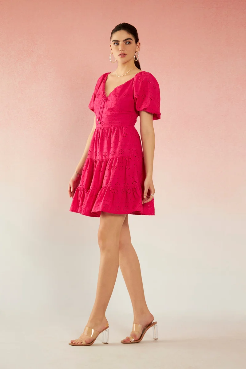 Virgio Cotton Schiffli Vacation Dresses for Women