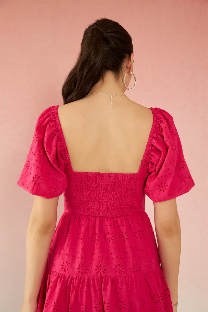 Virgio Cotton Schiffli Vacation Dresses for Women