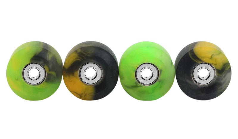 Teak Tuning Apex 61D Urethane Fingerboard Wheels - New Street Shape  7.7mm Diameter - Ultra Spin Bearings - Made in The USA - Spooky Swirl Colorway - Image 3