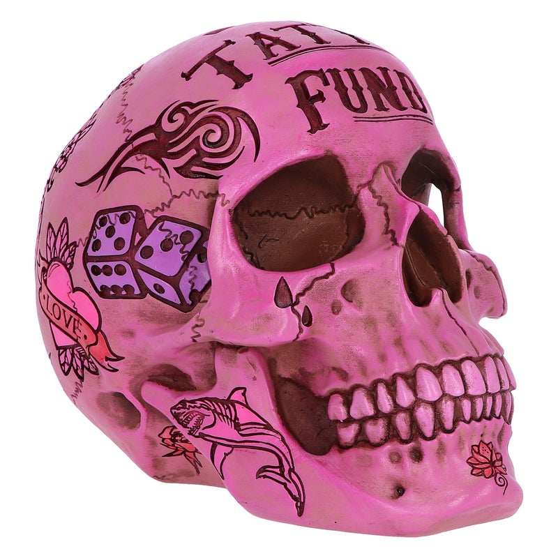Nemesis Now Tribal Tattoo Fund Skull Ornament Pink 15cm