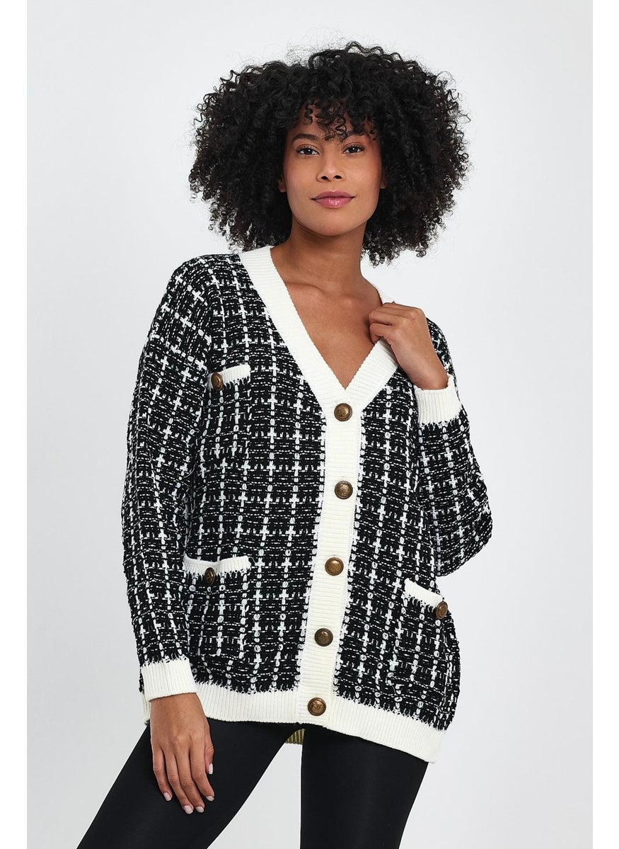 Alexander Gardi Patterned Pocket Knitted Cardigan (A91022-S)  - Image 1