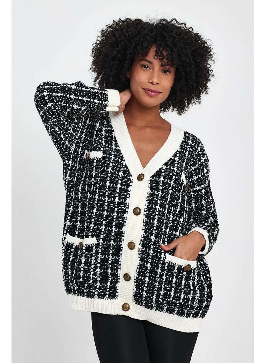 Alexander Gardi Patterned Pocket Knitted Cardigan (A91022-S)  - Image 3