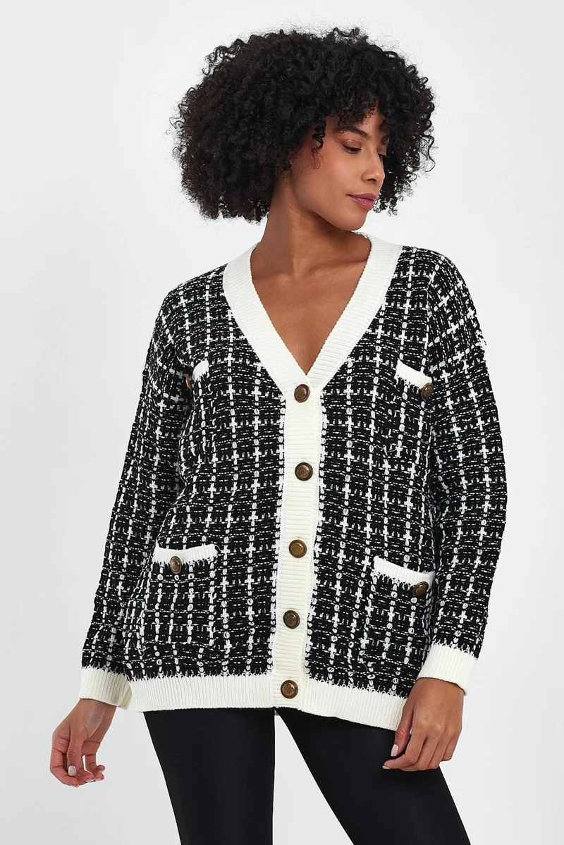 Alexander Gardi Patterned Pocket Knitted Cardigan (A91022-S)