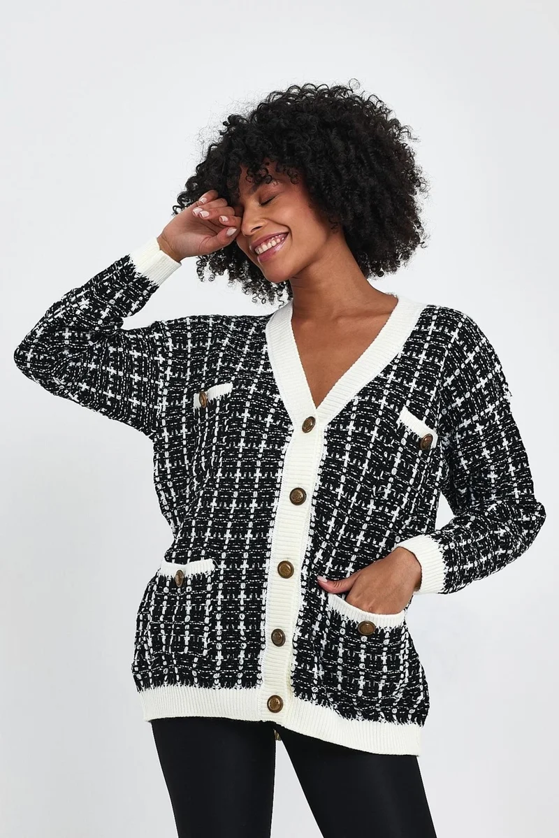 Alexander Gardi Patterned Pocket Knitted Cardigan (A91022-S)