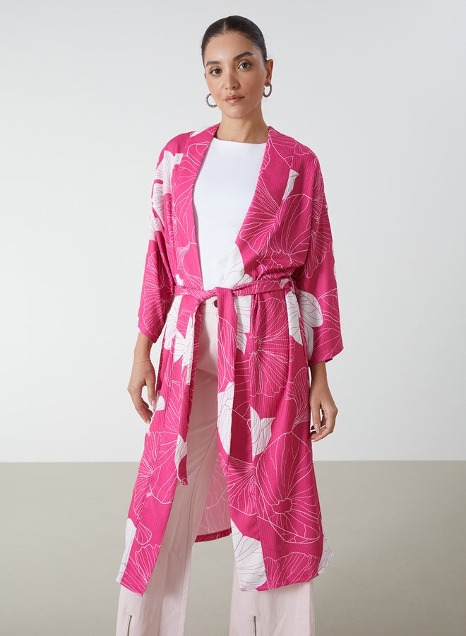 LC WAIKIKI Shawl Collar Floral Oversize Women's Kimono  - Image 2