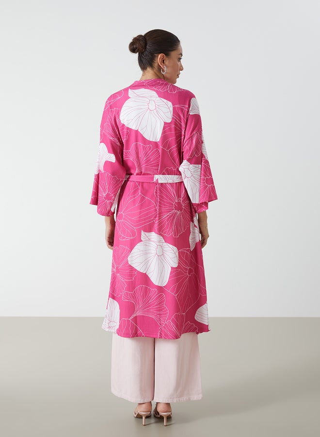 LC WAIKIKI Shawl Collar Floral Oversize Women's Kimono  - Image 4