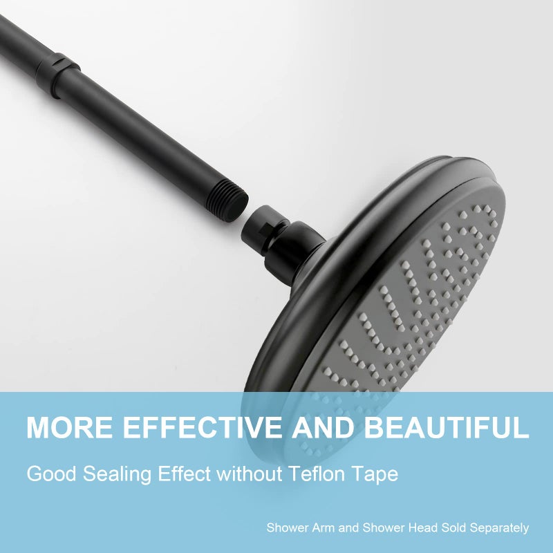 OFFO Shower Head Extension Arm, Shower Arm Extension Shower Head Extender Made of 304 Stainless Steel Shower Pipe Extension, Matte Black 6 Inches - Image 3