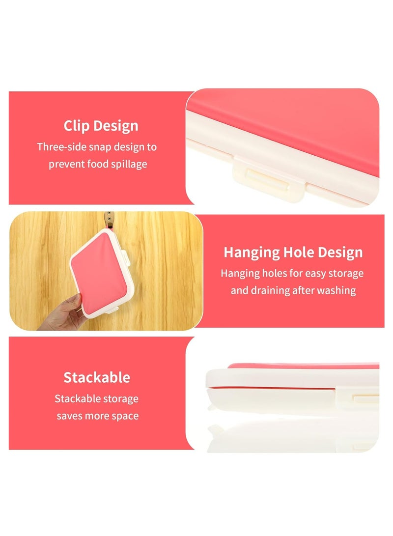 أوزيغالور حاويات شطائر سيليكون قابلة لإعادة الاستخدام - خالية من BPA وآمنة للغسل في غسالة الصحون (وردي) - Image 3