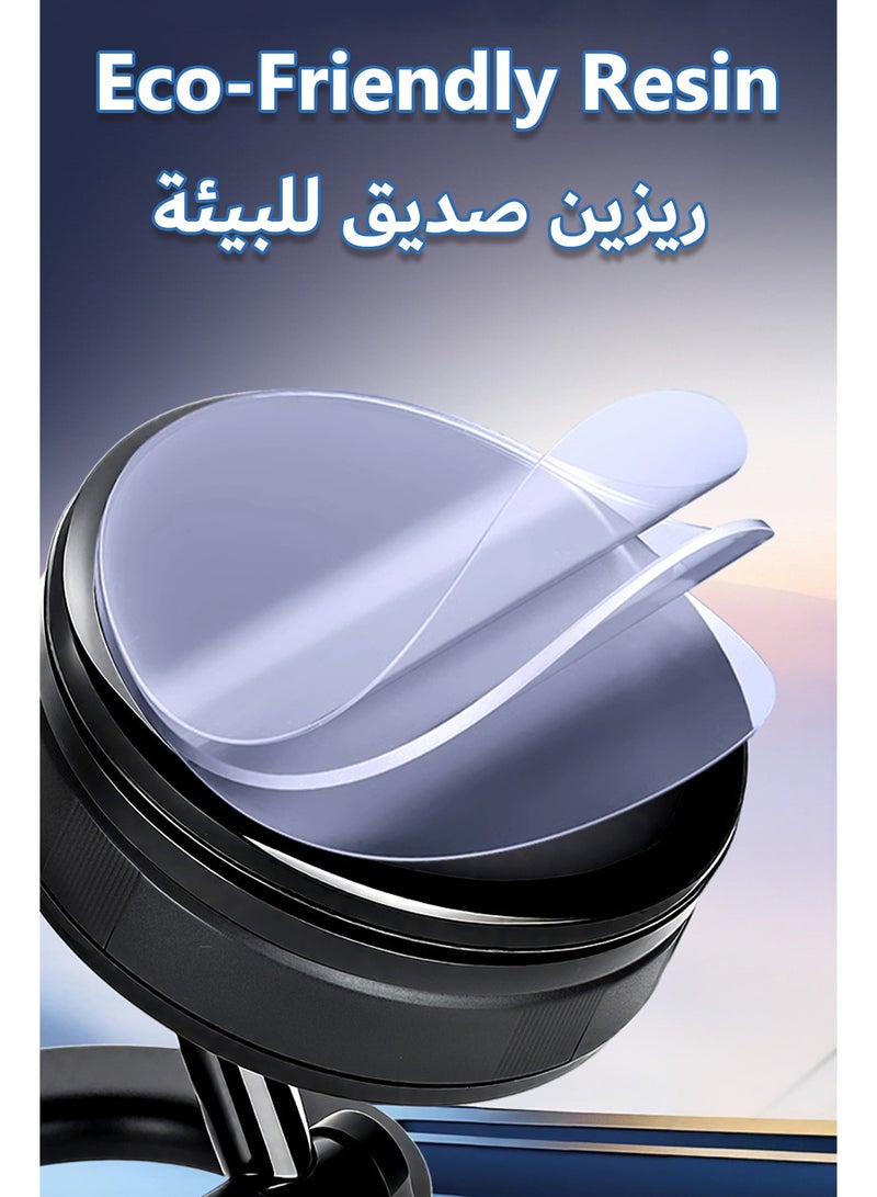 حامل هاتف للسيارة، حامل سيارة مغناطيسي قوي، حامل هاتف محمول للسيارة بقاعدة شفط هوائي وذراع معدني يدور ٣٦٠ درجة لآيفون MagSafe - Image 5