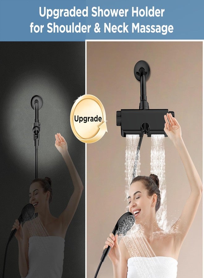MakeFit Filtered Shower Head with Handheld Combo Matte Black - Dual 2-in-1 Spa System with Massage Shower and 10 Modes Hand Held Shower, High Pressure with Built in Power Wash Mode - Image 3