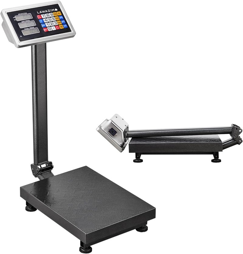 Electronic Scale - 600kg - Industrial Battery Powered Digital Weighing Scale with Tare Function, Foldable Design, Multi-Window Display - for Retail, Warehouses, Logistics, and Pet Weighing - Image 1