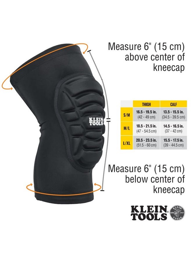 كلاين تولز وسادات الركبة Klein Tools 60592، أكمام ركبة مبطنة خفيفة الوزن، ظهر شبكي قابل للتهوية، أطراف مرنة مع سيليكون مقاوم للانزلاق، أسود، مقاس L/XL  - Image 2