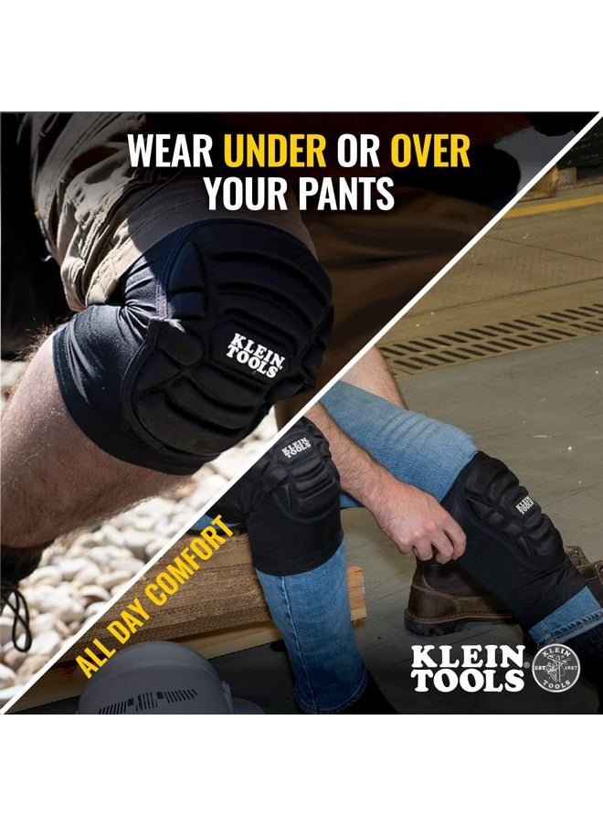 كلاين تولز وسادات الركبة Klein Tools 60592، أكمام ركبة مبطنة خفيفة الوزن، ظهر شبكي قابل للتهوية، أطراف مرنة مع سيليكون مقاوم للانزلاق، أسود، مقاس L/XL  - Image 3