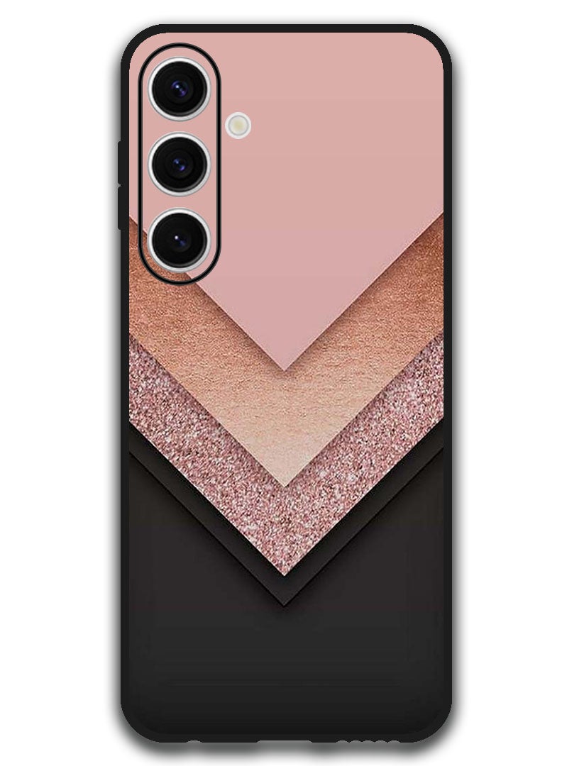 Theodor Protective Case Anti Scratch Shock Proof Bumper Cover For Samsung Galaxy S24 FE Black Golden & Pink - Image 1