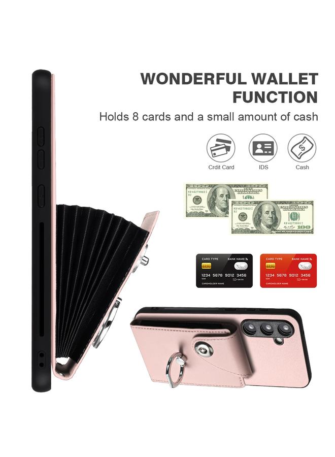 اس-توب جراب لهاتف Samsung Galaxy S23 FE 5G، جراب هاتف من البولي يوريثان مع حامل بطاقات وحلقة وحبل - Image 4